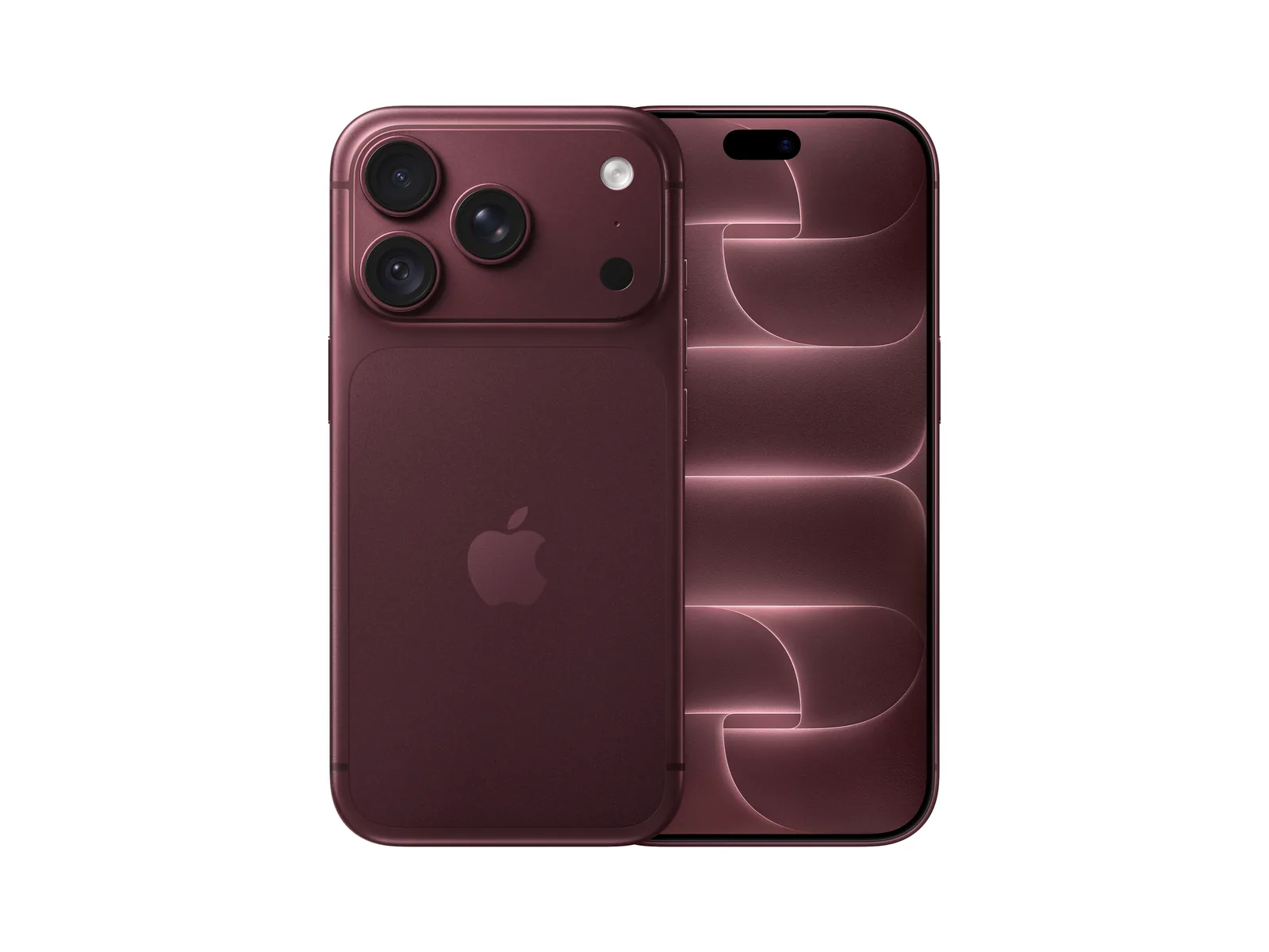 iPhone 18 Pro in Burgunder, Rück- und Vorderseite
